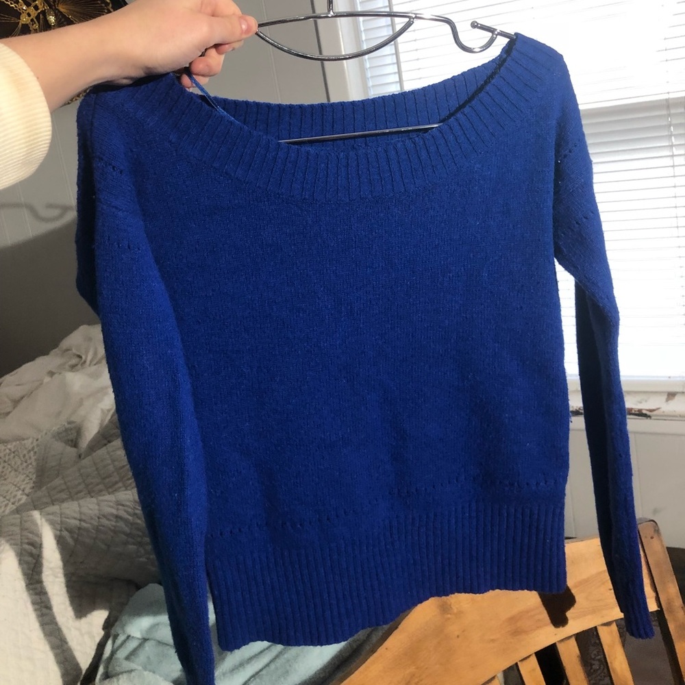 Blue American Eagle Off the shoulder sweater